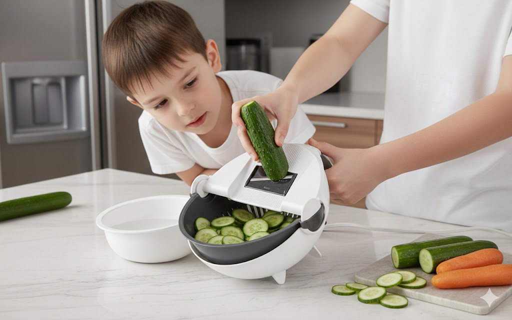 Wet Basket Vegetable Cutter & Strainer – Multi-Functional Kitchen Tool